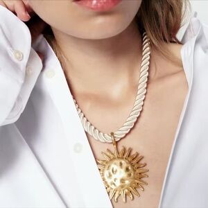 Zara Sun Cord Gold Necklace + Earrings Set